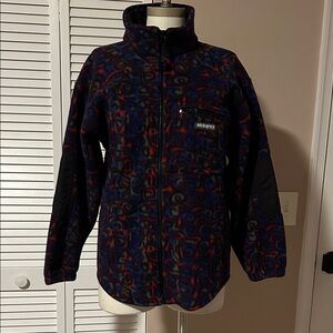 Obermeyer Multicolor Fleece Jacket with Black Trim vintage fleece zipper closure